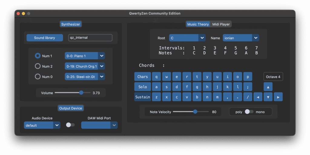 qwertyzen user interface